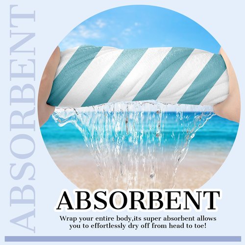 Infiher Personalized Beach Towels for Kids,Monogrammed Towels with Name & Logo,Custom Microfiber Quick Dry & Sand Free Beach Towel for Swim,Bath,Pool, Adults Striped Towel(36 Colors)