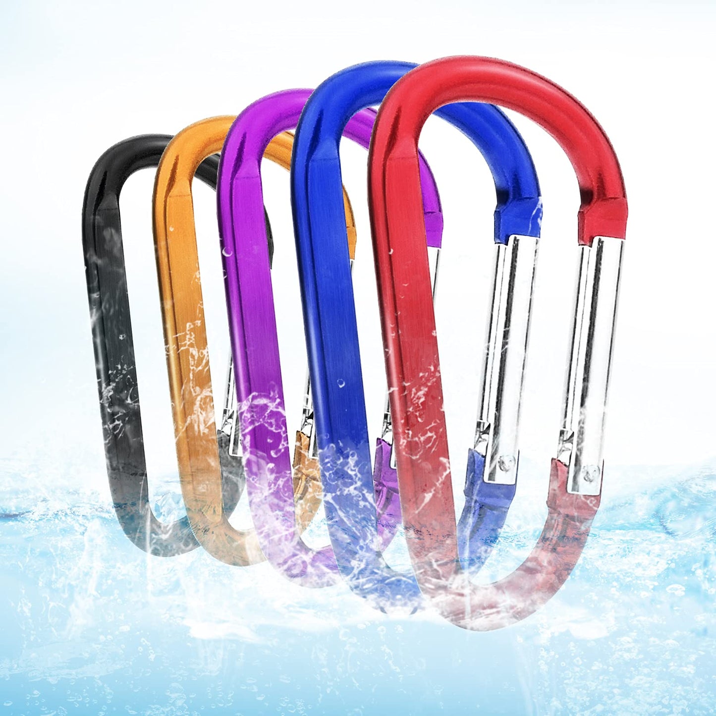 10 Pack 3'' Aluminum Spring Snap Hook Carabiner D Ring Carabiner Clip Camping Accessories Fishing Hiking Traveling and Keychain Craebuer