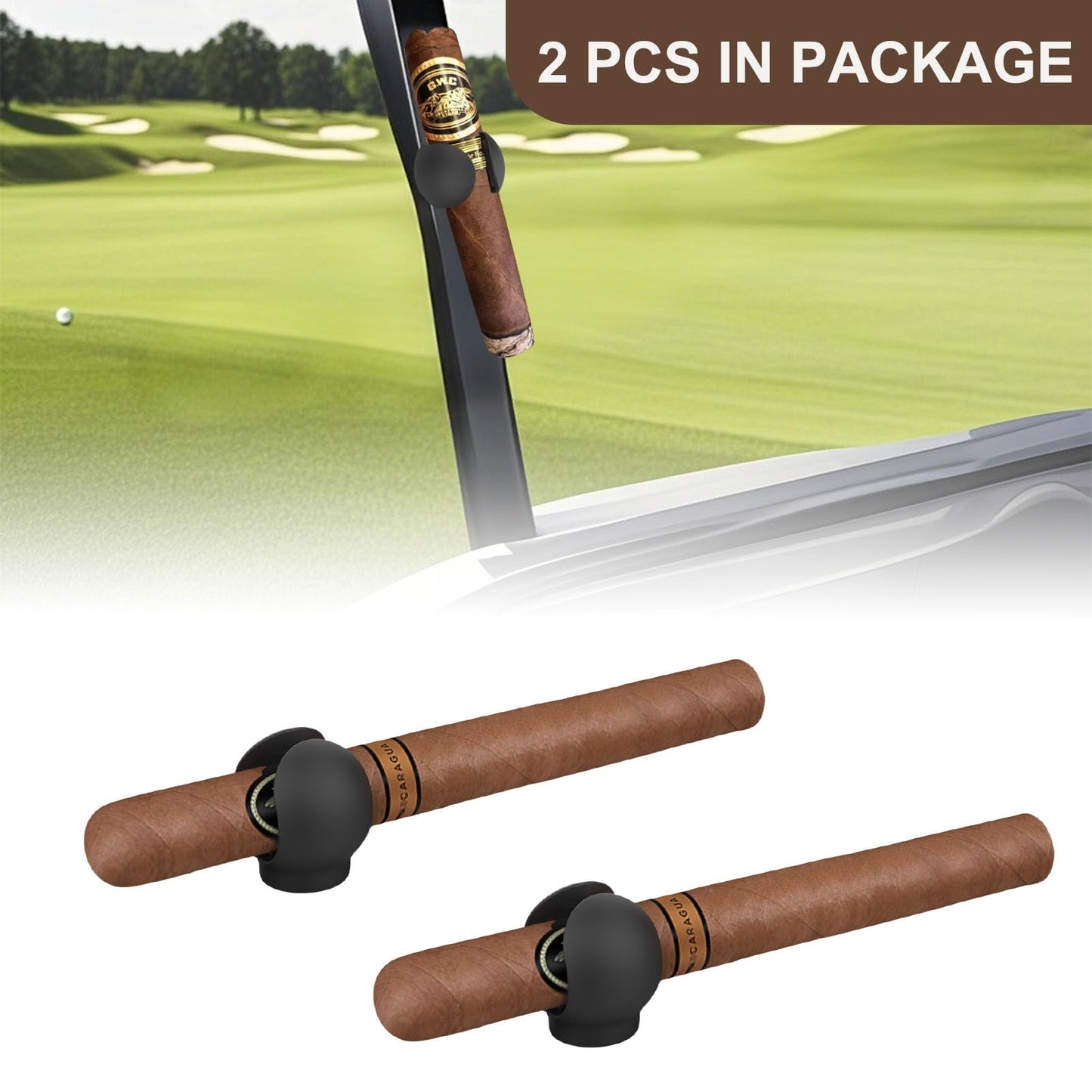 2 Pack Convenient Magnetic Holder for Golf Cart, 45-52 Ring Gauge, Portable Silicone Clip for Golf Carts, Golf Cart Accessorie, Golf Cart Magnetic Holder,Fit for Golfing, Grilling, Fishing (2pc)
