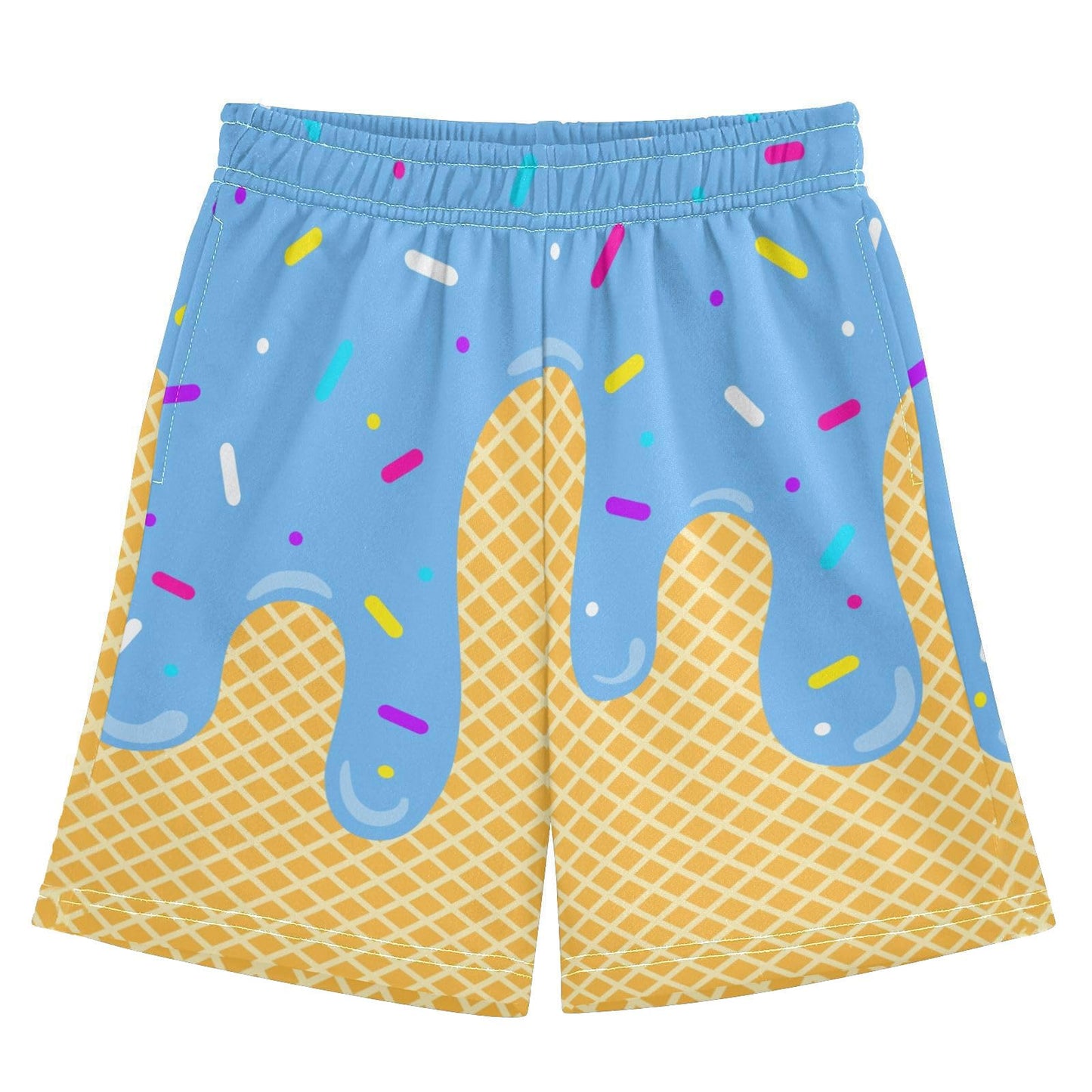 Ice Cream Shorts Boys Summer Cute Preppy Clothes Ice Cream Drip Baseball Shorts Elastic Waist Athletic Short Pants 2-14 Y