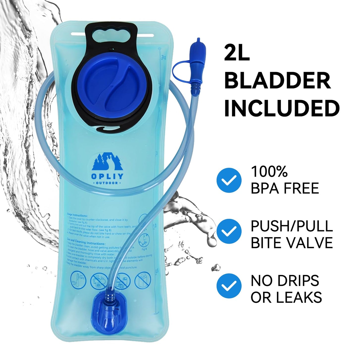 Hydration Pack,Hydration Backpack with 2L Hydration Bladder Lightweight Running Water Backpack for Women Men Kids (Black)