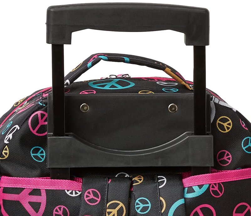 Rockland Double Handle 17" Rolling Backpack, Peace