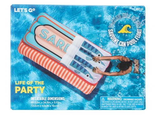 High Five Sardine Fish Can Pool Water Float Tube 48 inch