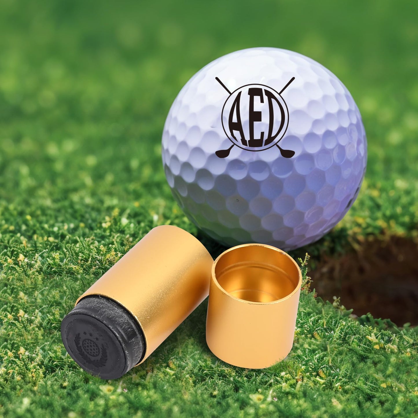 KAINSY Custom Golf Ball Stamp, Personalized Golf Ball Stamp, Golf Ball Stamp Markers with Logo Monogram, Waterproof Ink Customizable Golf Ball Stamp, Gifts for Dad & Golfers, Golf Accessories