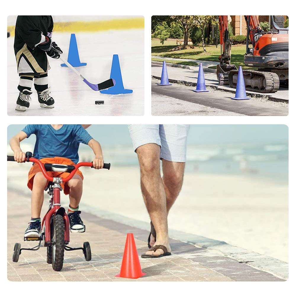 20 PCS 7 Inch Plastic Agility Cones for Kids - Mini Traffic Safety Construction Cones for Party, Drills, Basketball, Soccer - 5 Colors