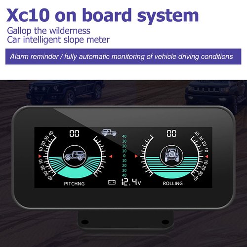 Fydun Car Inclinometer Level Tilt Gauge, HUD Car Electronic Clinometer Indicator Digital Inclinometer Car Angle Slope Meter for Automobile