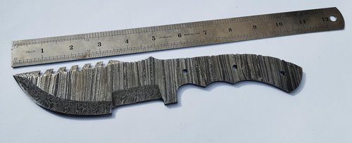 AMJ Crafts 10" Damascus Steel Tracker knife Blank, Tactical, Survival, Camping, DIY, Knife Making kit, outdoor, EDC, Gift Blade