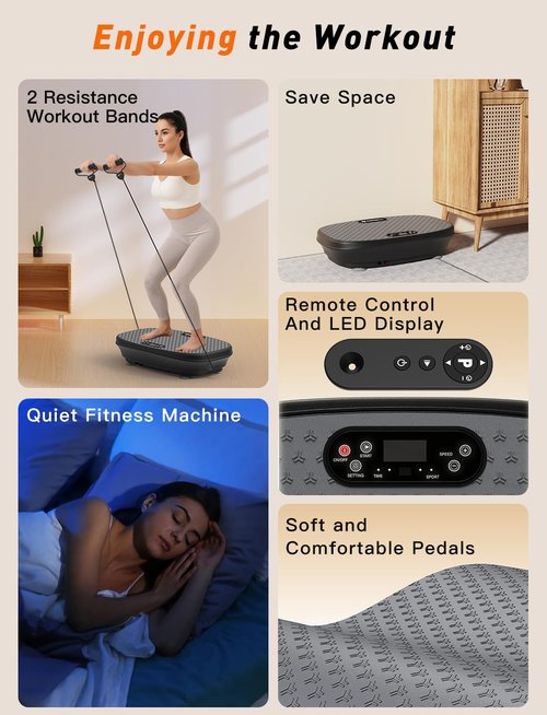 MAIBO Vibration Plate Exercise Machine, Vibration Plate for Lymphatic Drainage, Full Body Workout Shaker for Weight Loss,200 Adjustable Speeds, Vibrate Stand Shake Board Sport Gym for Women Men
