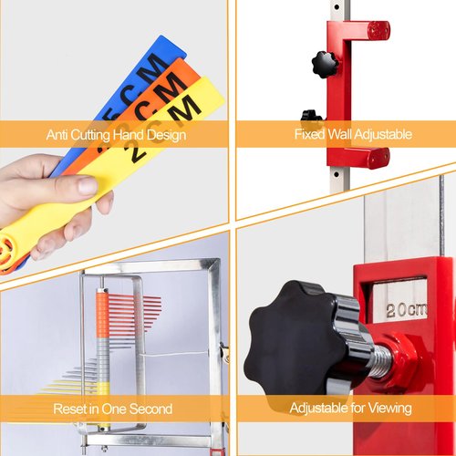 RTFLYKAY Wall Mounted Vertical Jump Measurement Tool, Adjustable Height Vertical Jump Tester Outdoor Use, 27.5"-47" Wall Mounted Vertical Jump Trainer,Used for Basketball and Volleyball High (Grey)