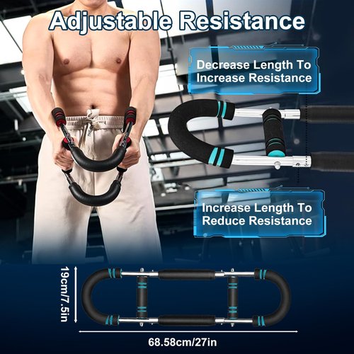 Adjustable 40-100lb Twister Arm Trainer - Portable Chest, Shoulder & Arm Workout Equipment - Detachable Forearm Strengthener for Home Fitness(Blue-Black)