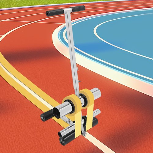 Ongniong Court Line Tape Machine Hand-Pushed Floor Tape Applicator 21.7-31.5" Height Adjustable Playing Field Tape Line Striping Machine Basketball Court Stencil Kit Floor Marking Machine