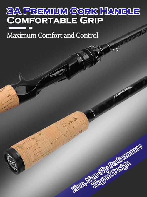 Jenseits 7'0" Casting Rod β 2-Piece Carbon Fiber Fishing Rod, Medium Heavy Power, Extra Fast Action, 3A Cork Handle, Stainless Steel + Ceramic Guides β Bass & Lure Fishing Pole