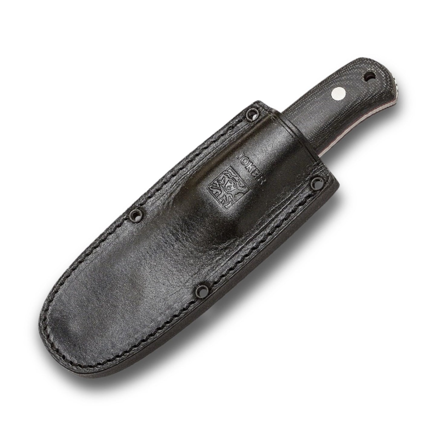 Joker Erizo TS2 Survival Knife CM142 – 3.74" N695 Steel Blade, Canvas Micarta Handle, Leather Sheath with 550 Paracord – Outdoor Tool for Fishing, Hunting, Camping & Hiking