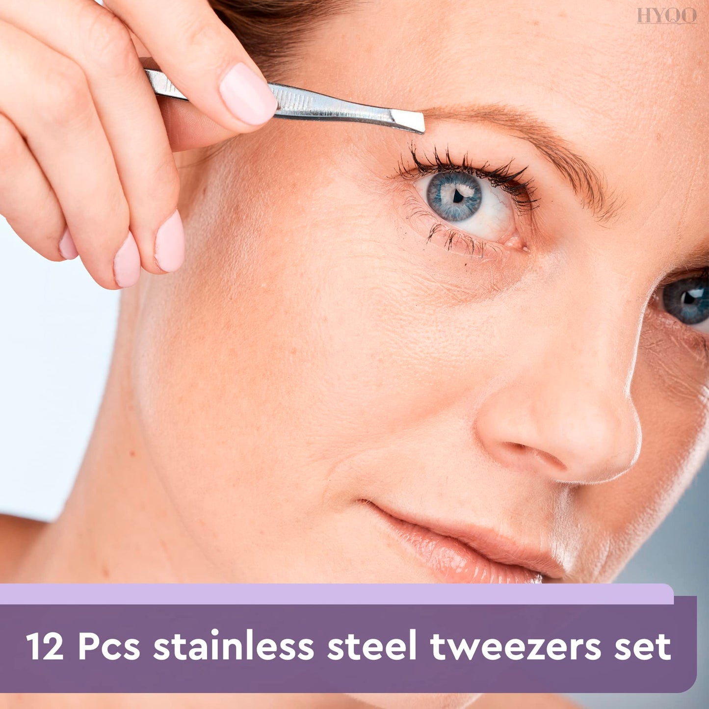 12 Pcs Eyebrow Tweezers for Women - 3.5" Stainless Steel Tweezers for Women Facial Hair with Heart Clamps, Effortless Eyebrow Plucking & Ingrown Hairs - Compact Size for Browists & Beauty Enthusiasts