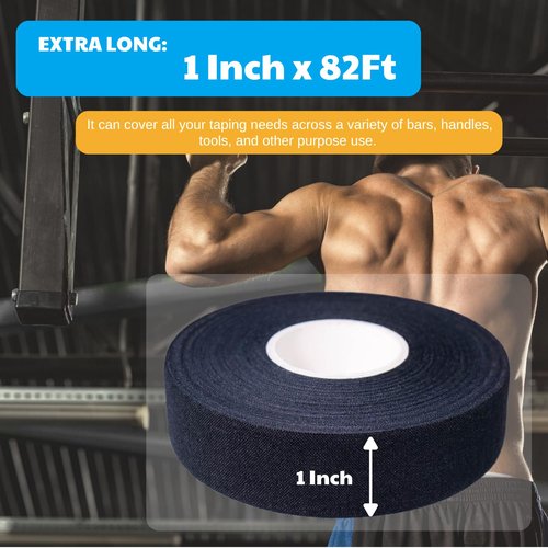 Autrends Grip Tape - Multipurpose Cloth Grip Tape for Pull Up Bars, Barbells, Dumbbells, Sports, Tools, Handles, Bats, Rackets, Yard Tools, Wire Wrap, Knife Grip, 1 Inch x 82 Feet