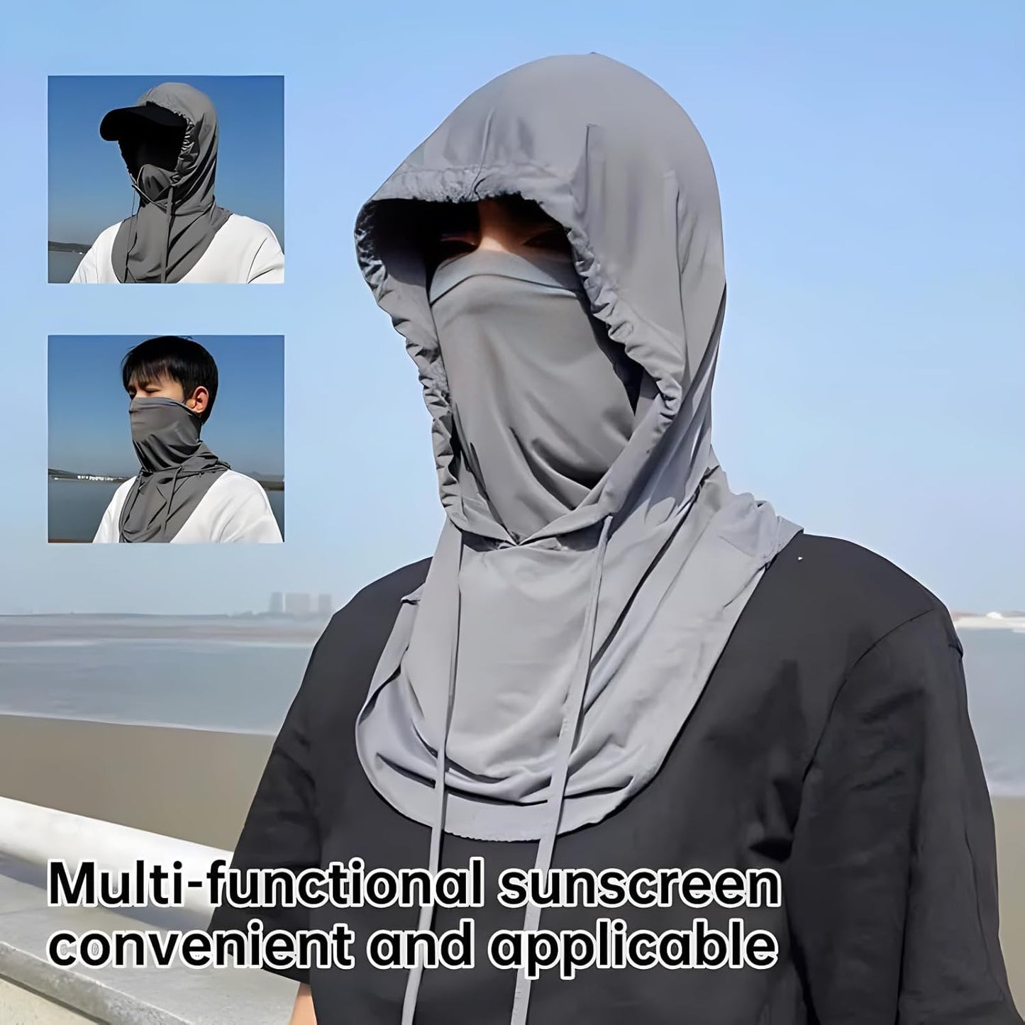 3 Pack Summer Balaclava Sun UV Protection Hood Breathable Full Head Mask Face Cover for Men Women Motorcycle Cycling Fishing