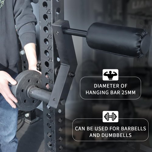 Neck Trainer,Neck Exerciser for Neck Strength and Pain Relief,Rack Mount Neck Workout Equipment Strengthener for Muscles Training,Attachable Barbell Plates(25mm Diameter tab bar)