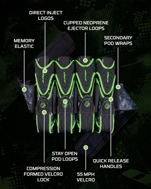 Dye Assault Pack Pro Harness (Black/Lime, 4+5)