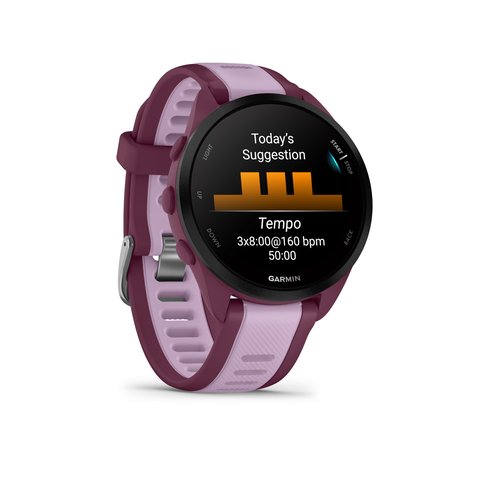 Garmin Forerunner 165 Music GPS Running Smartwatch, Fitness Tracker Smart Watch for Men and Women Bundle with Accessories - Berry/Lilac
