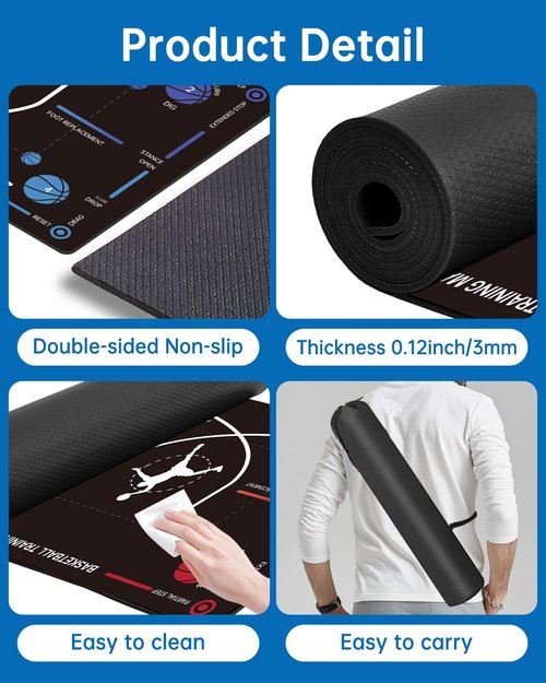 ZVD Portable Basketball Training Mat - Non-Slip Footwork Agility Mat for All Ages & Skill Levels, Durable Basketball Footwork Training Equipment to Improve Speed, Strength, Coordination