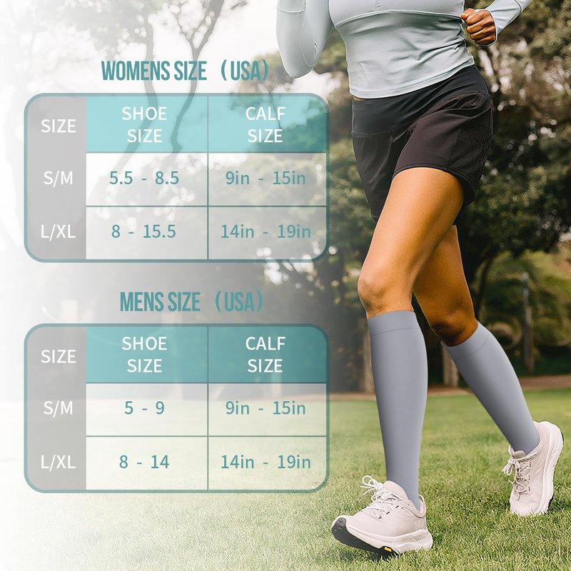 COOLOVER Copper Compression Socks for Women and Men(6 Pairs)-Best Support for Running, Athletic, Travel