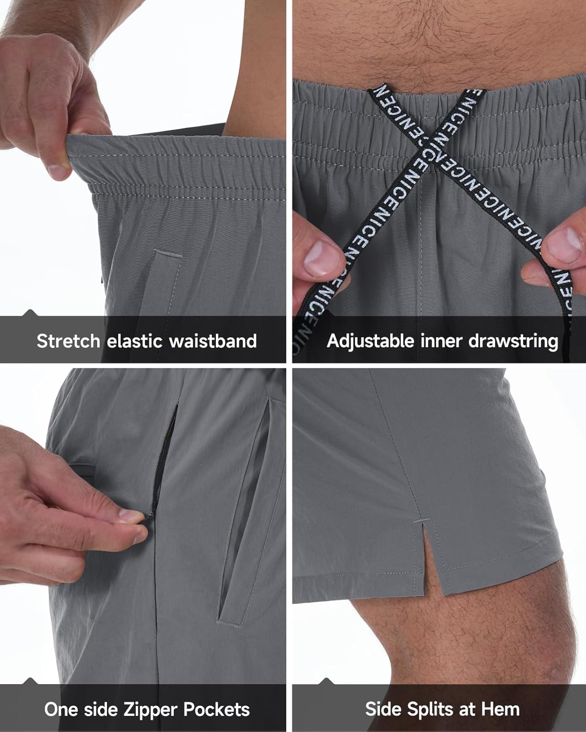2 Pack Mens Athletic Workout Shorts 7 Inch Quick Dry Gym Shorts with Pockets, Sports Tennis Running Shorts for Men