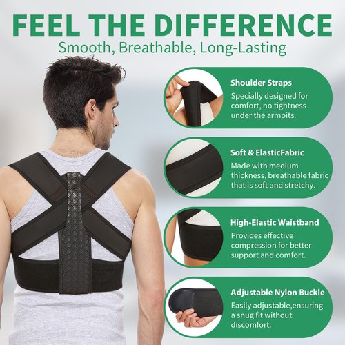 WNIEYO Posture Corrector for Women and Men – Upgraded Back Straightener for Effective Lower Back Pain Relief, Back Brace for Hunchback, Scoliosis, and Better Posture Support(Small/M)