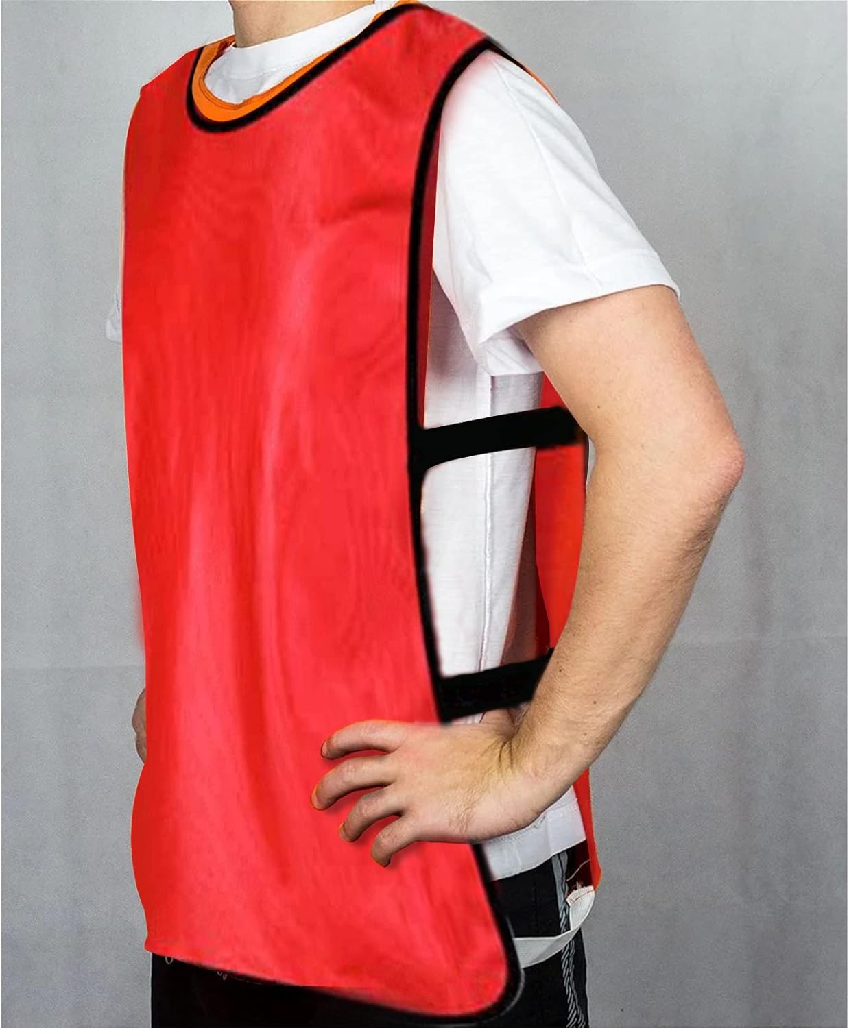 24 Pack Scrimmage Team Soccer Pinnies Vests Jerseys with Belt, Basketball Football Practice Jerseys for Men, Team Training Practice Vests Pinnies for Sports Youth and Adult
