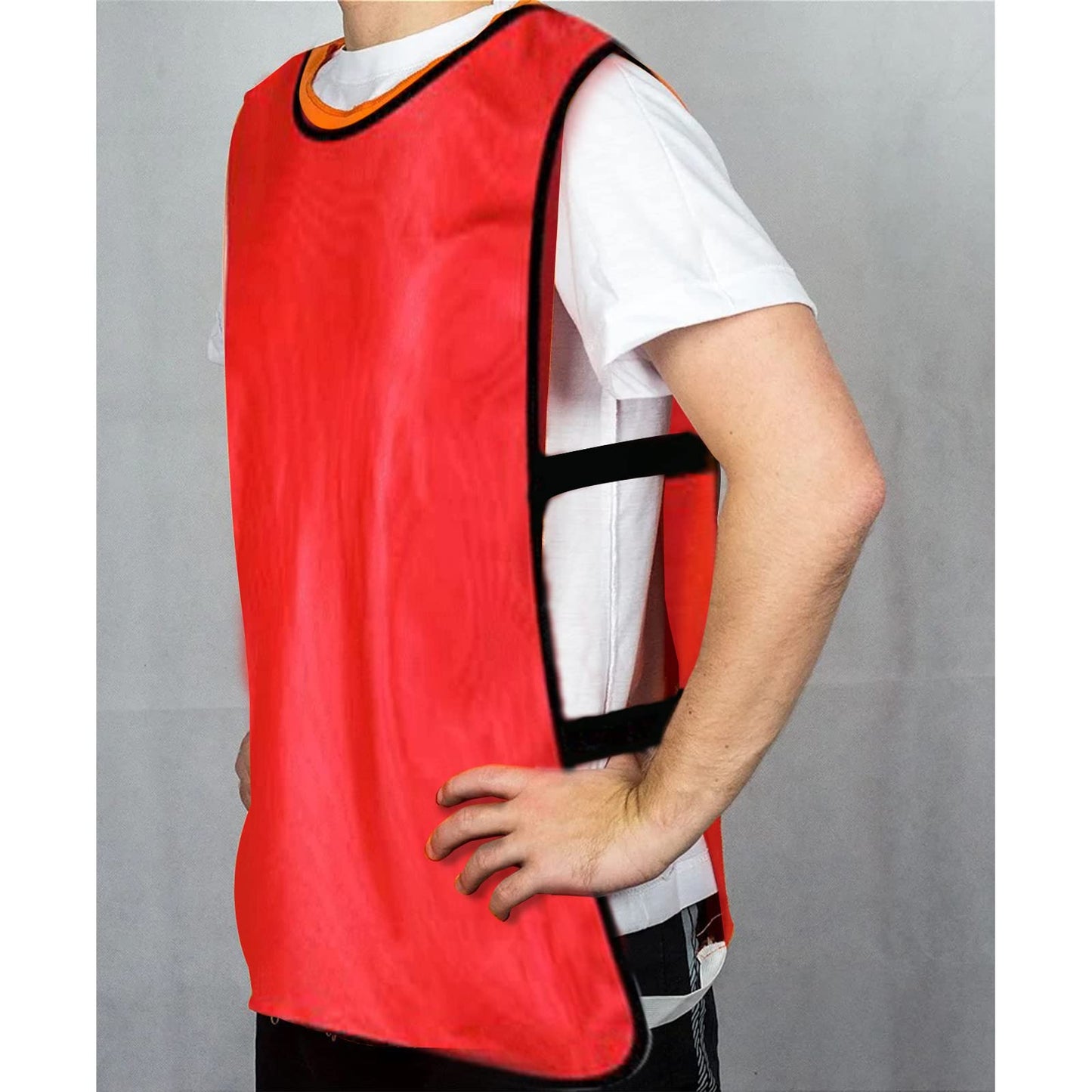 24 Pack Scrimmage Team Soccer Pinnies Vests Jerseys with Belt, Basketball Football Practice Jerseys for Men, Team Training Practice Vests Pinnies for Sports Youth and Adult