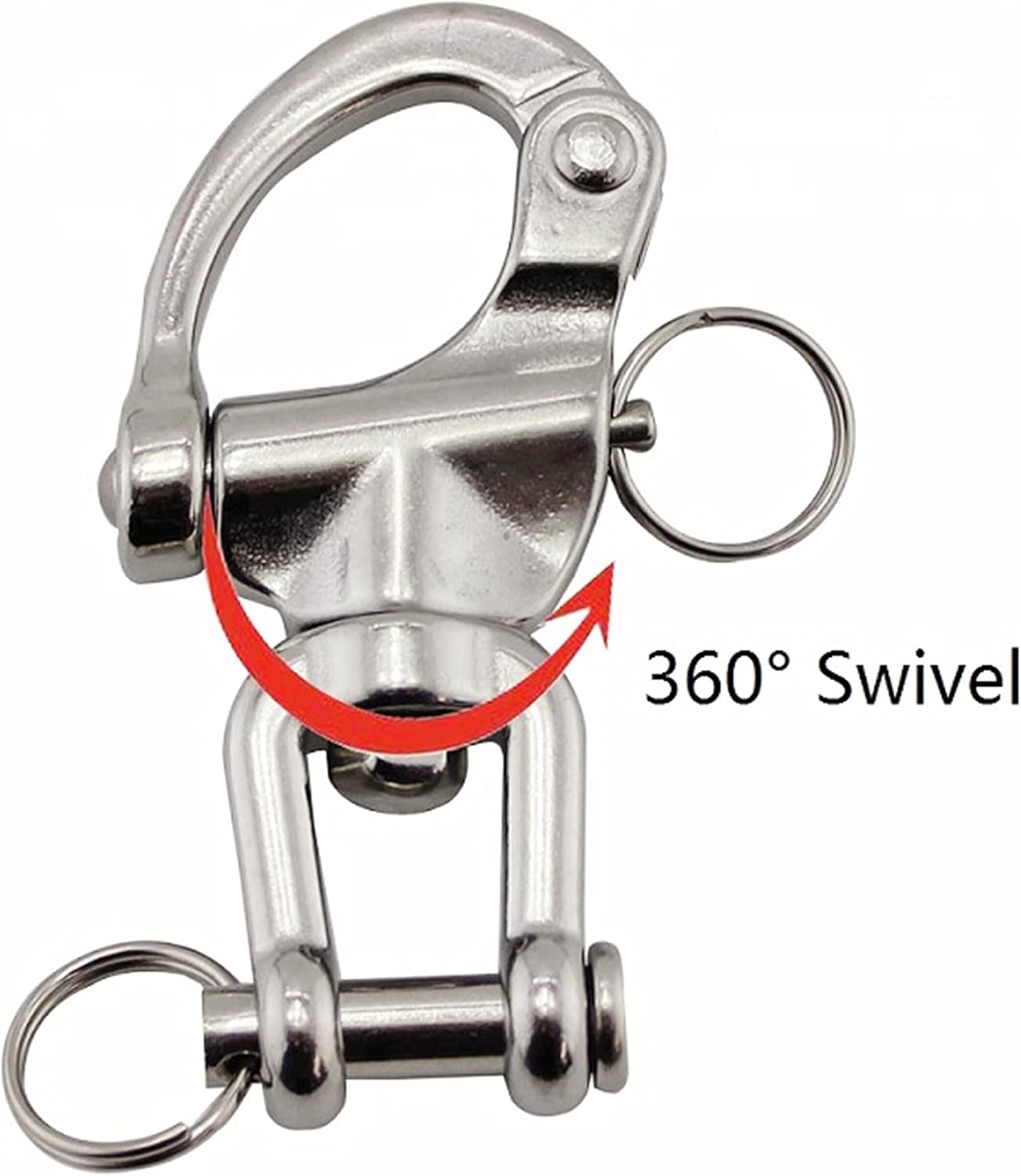 2Pcs Marine Swivel Snap Shackle, 316 Stainless Steel Quick Release Diving Clips Swivel Snap Hook for Sailboat Spinnaker Halyard Yacht