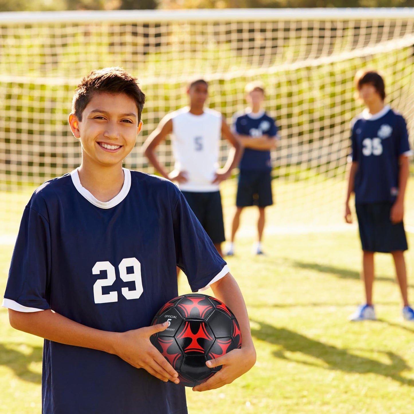 Deekin 6 Pcs Soccer Ball Bulk with Pump Needle Size 5/4/3 Deflated Official Soccer Ball for Indoor Outdoor Sport Training Practice Accessories for Child Teen Adult Game Training(Size 3)