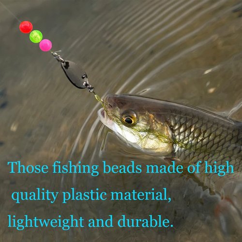 1000PCS 5mm Fishing Beads Accessories Set Mix 10 Colors Round Fishing Rig Beads Luminous Plastic Fishing Line Beads (5mm 1000pcs)
