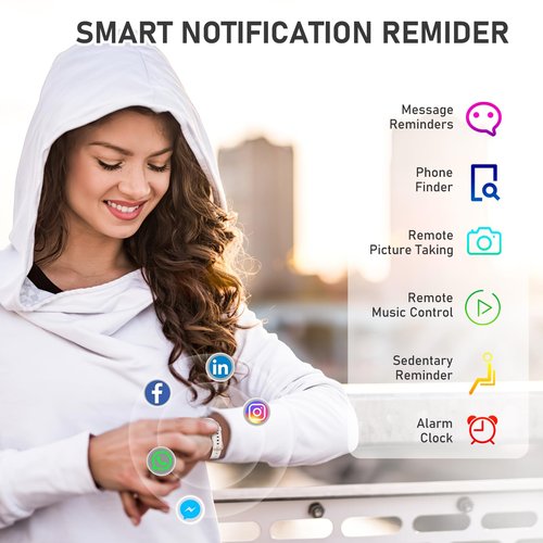 Fitness Tracker with Heart Rate, Sleep Tracking, Step Counter Watch with 1.1" AMOLED Screen, Waterproof Fitness Watch for Android iPhones Men Women, Beige