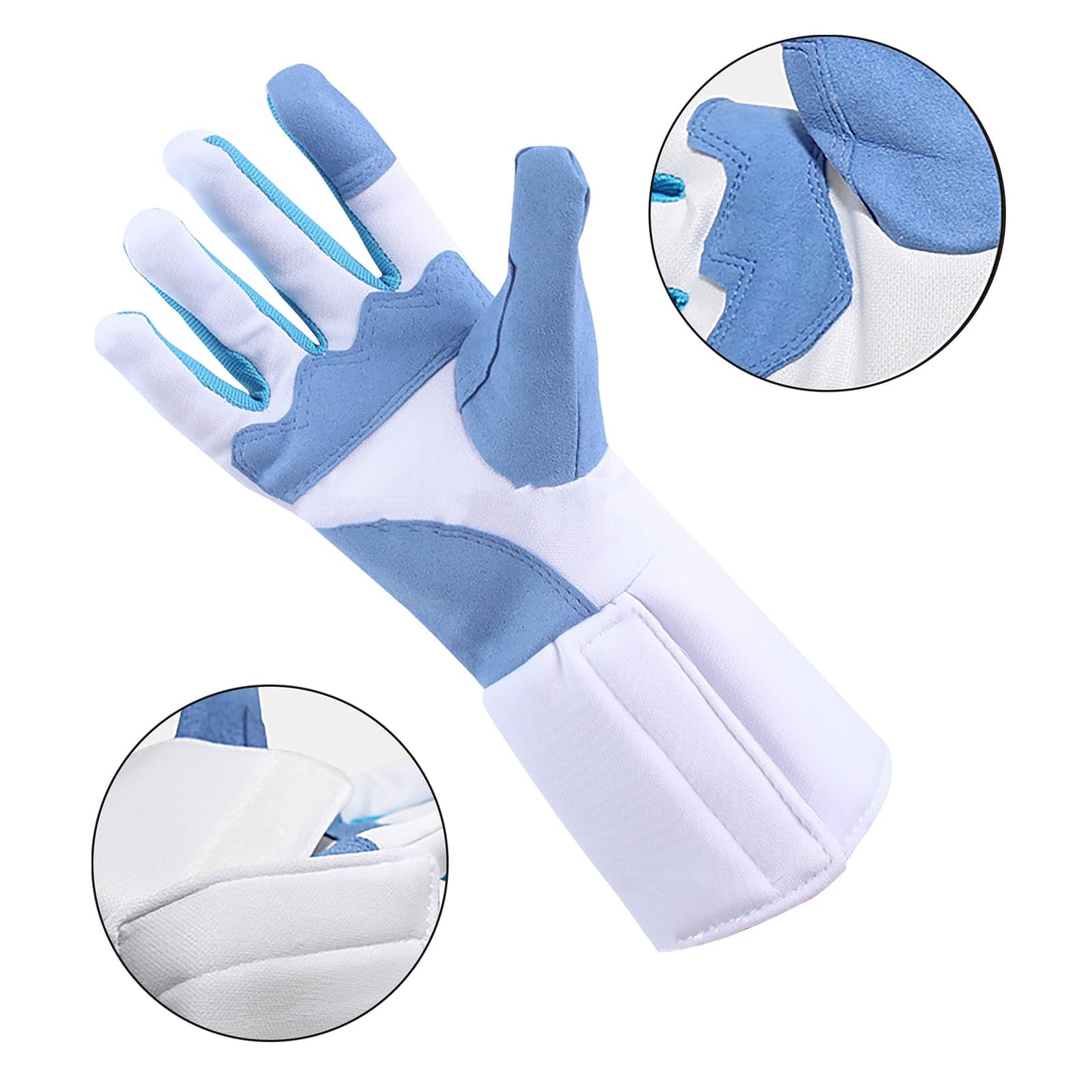 IPENNY Right Hand Practice Fencing Glove, Anti-Skid Leather Palm Fencing Gloves for Epee Foil and Sabre Bout Practice (XS for Palm Width 2.76inches, Right)