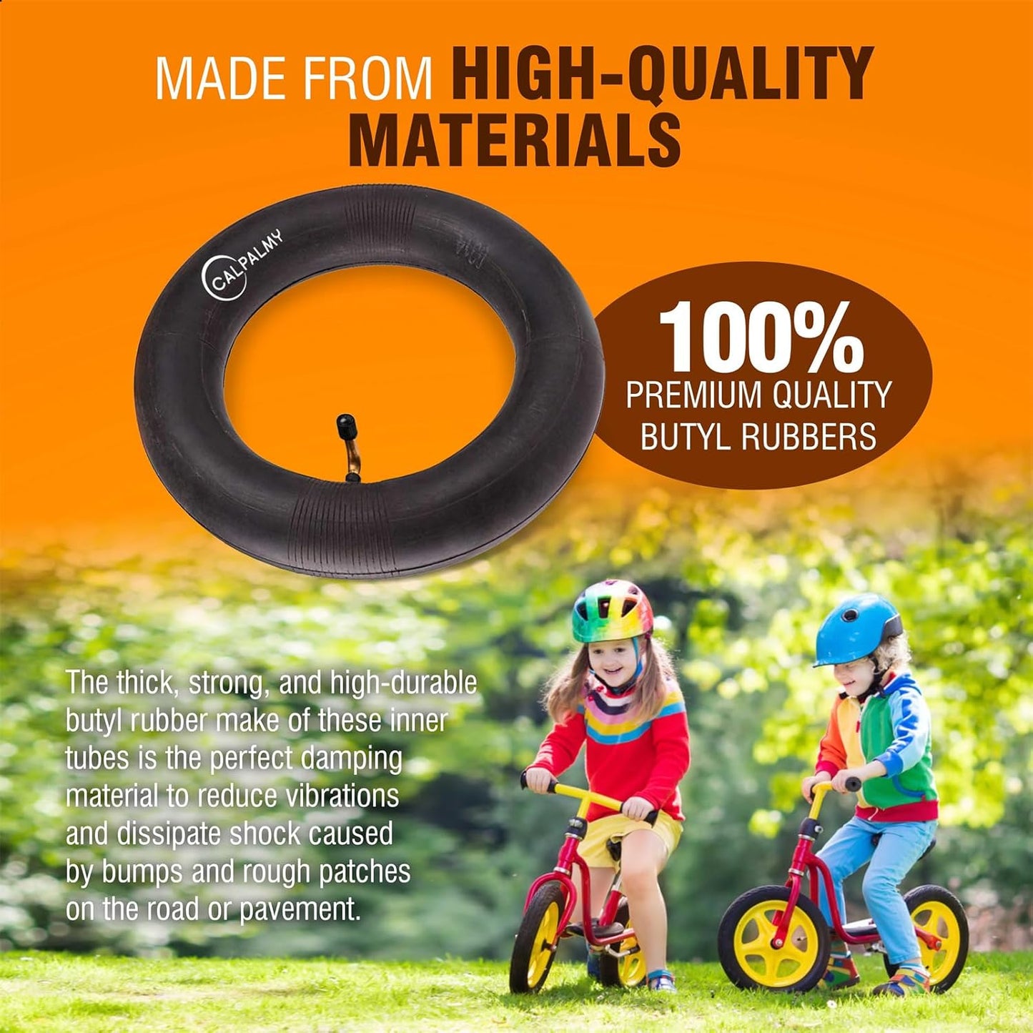 (2-Pack) 10-Inch Replacement Inner Tubes 10" x 1.95/2.125/2.5 - Compatible with Bike Schwinn Trike Roadster/Tricycle/BoB Revolution Motion - Made from BPA/Latex Free Quality Butyl Rubber