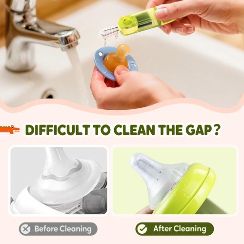 3 in 1 Cup Lid Gap Cleaning Brush Set,Silicone Cup Lid Gap Cleaner, Multifunctional Bottle Cleaning Brush,Home Kitchen Crevice Brush Tools (3 Pack)