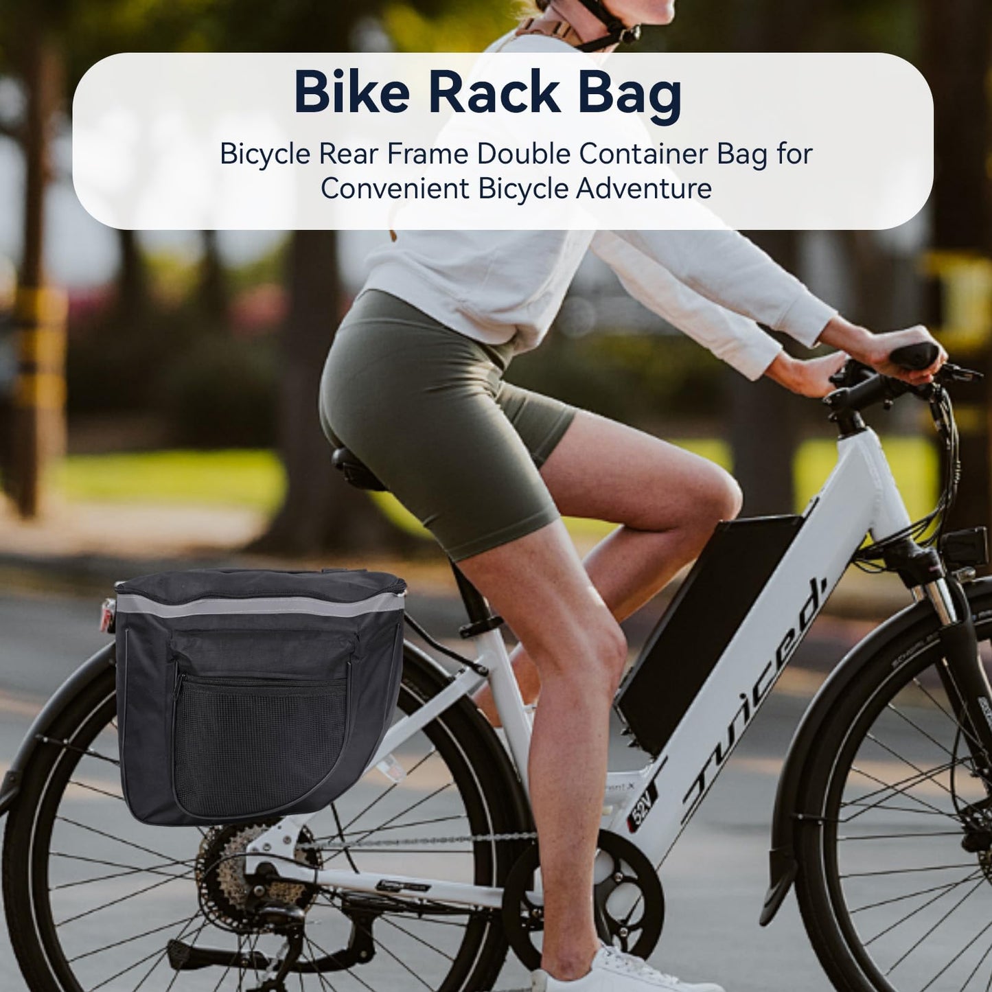 Jwthee Bike Saddle Bag, 25 L Bike Panniers Trunk Bag Bike Bag Accessories Panniers with Reflective Trim for Bike Rear Rack Bag