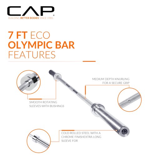 CAP Barbell Classic 7-Foot Olympic Bar, Chrome