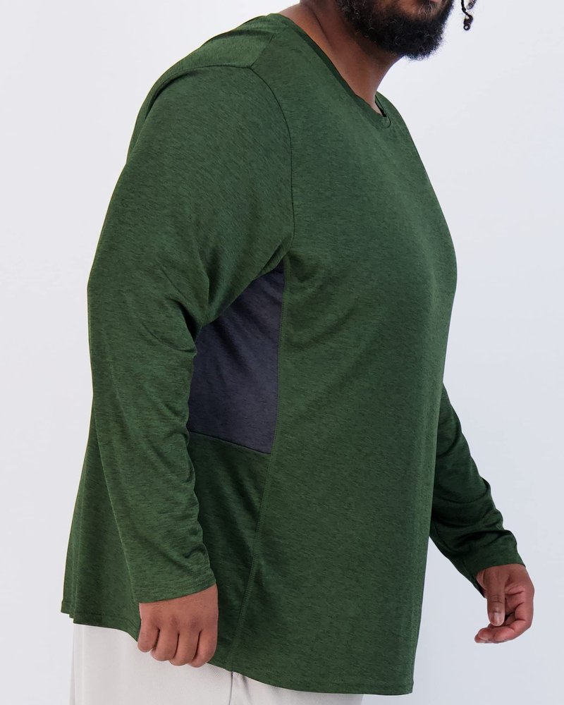 Real Essentials 3 Pack: Men’s Big & Tall Long Sleeve Dry-Fit Crew Neck T-Shirt - Gym Workout Athletic Running Tee, Set 4, 5X, Pack of 3