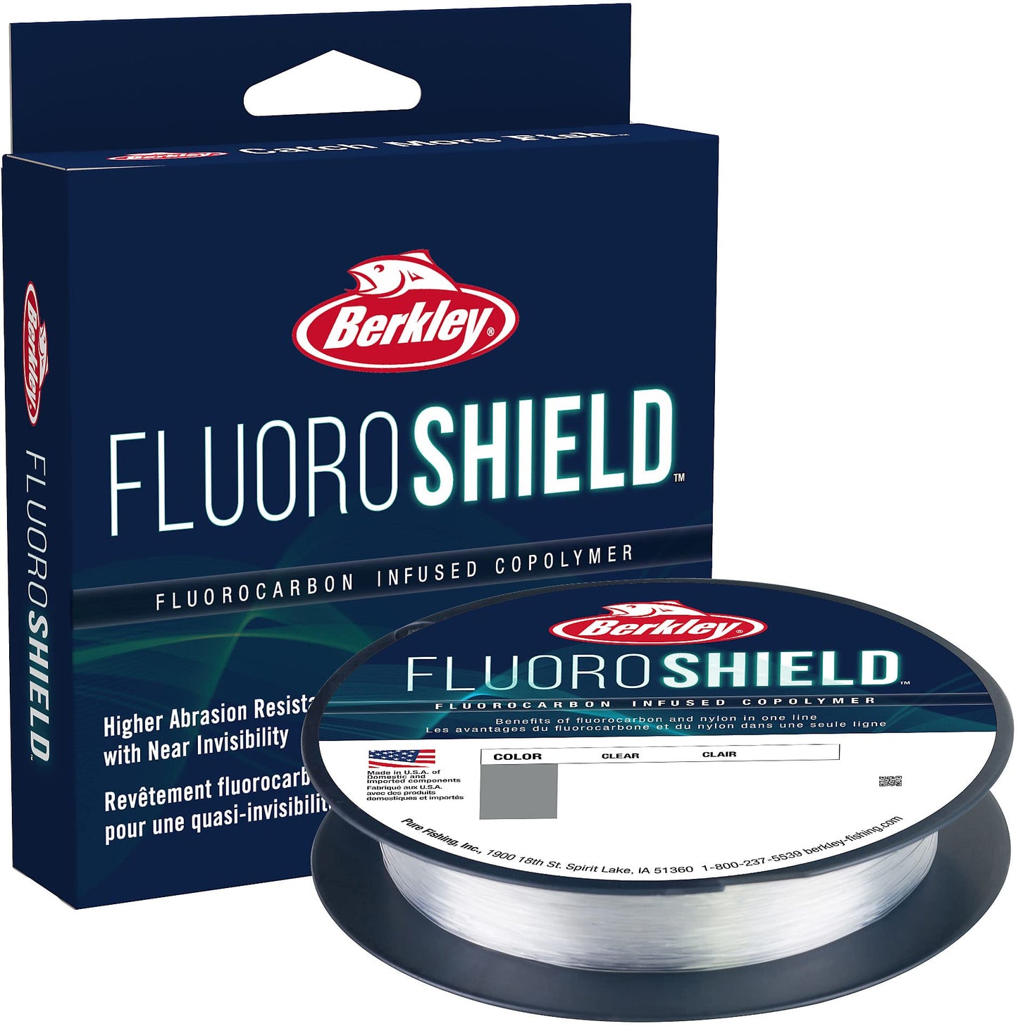 Berkley FluoroShield™, Clear, 30lb | 13.6kg, 300yd | 274m Fishing Line, Suitable for Freshwater Environments