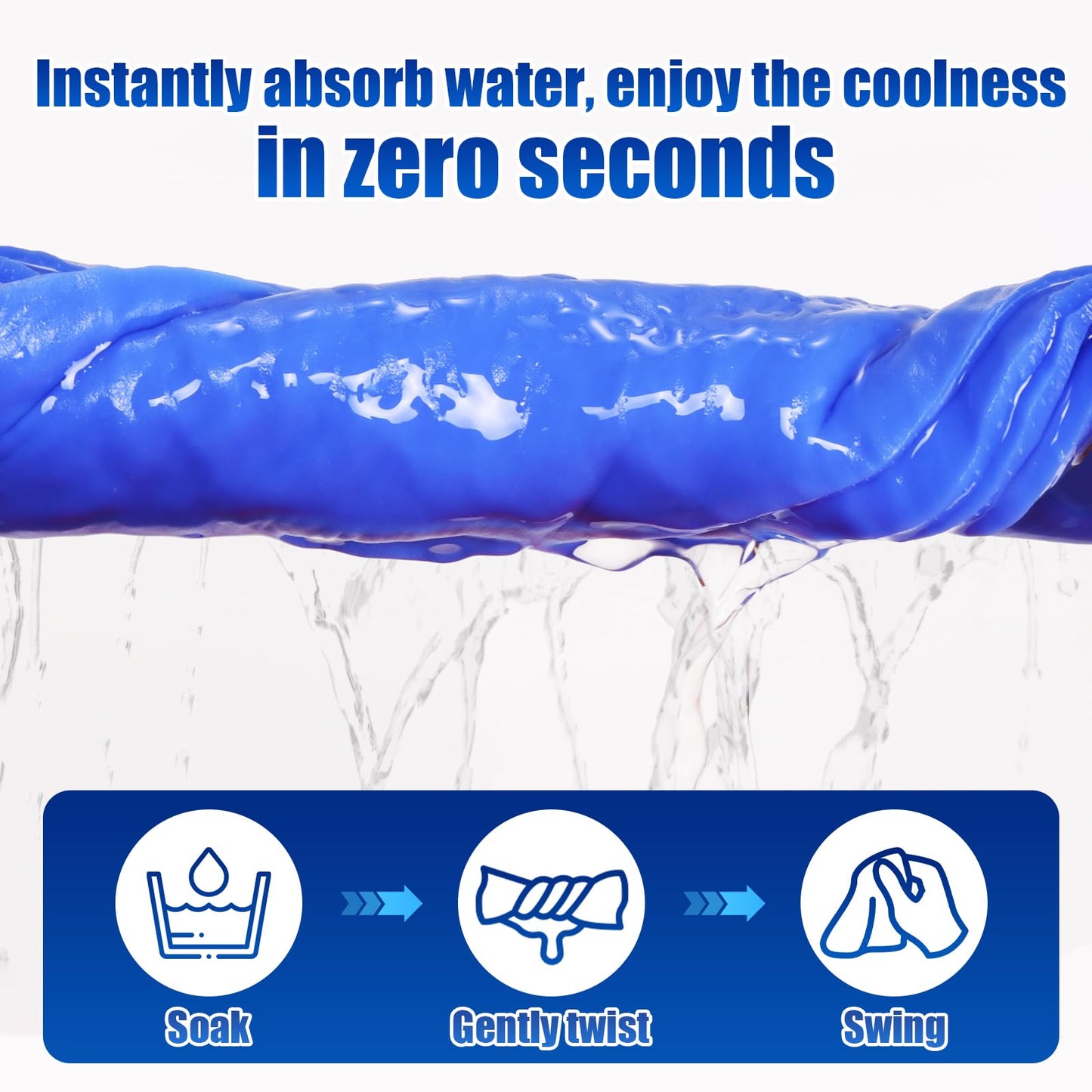 3 Pack Lengthened PVA Cooling Towels for Neck and Face,Instant Ice Cooling Neck Wraps with UPF 50+,Cooling Rags Long-Lasting for Hot Weather,Mini Neck Coolers for Summer Heat