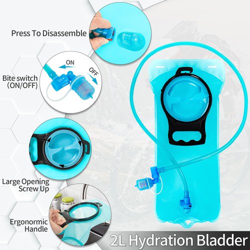 WELIDAY Hydration Backpack with 2L Water Bladder, Lightweight Hydro Pack for Cycling, Running, Hiking, Climbing (Black, 2L Water Bladder)