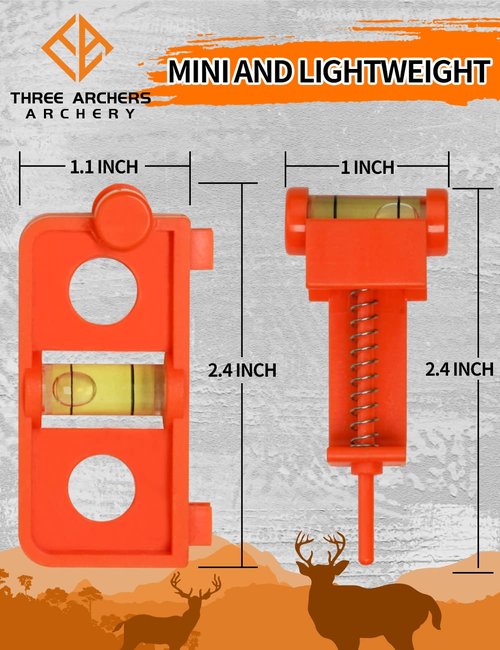THREE ARCHERS Archery Bow Tuning and Mounting String Level Combo Kit for Compound Bows (Orange)