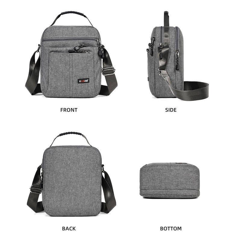 KL928 Men's Messenger Bag - Crossbody Shoulder Bags Travel Bag Man Purse Casual Sling Pack for Work Business(Large Version,Grey)