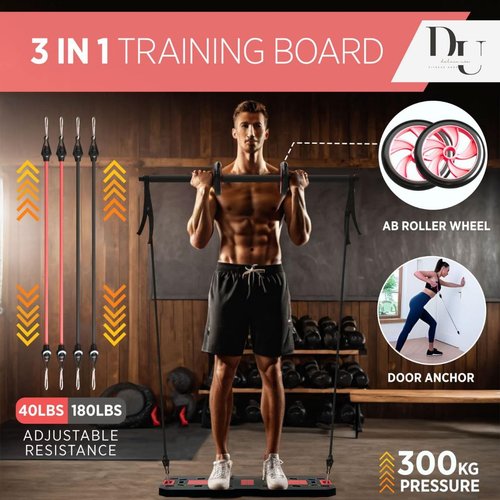 Perfect Push Up Handles, Portable Gym Equipment - Fit Home Gym, Push Up Board, Black