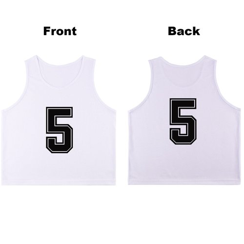 RE-HUO 12 Pack Numbered(1-12) Scrimmage Vests/Sport Pinnies/Training Bibs for Basketball,Soccer, Volleyball and Baseball(white1-12,L)