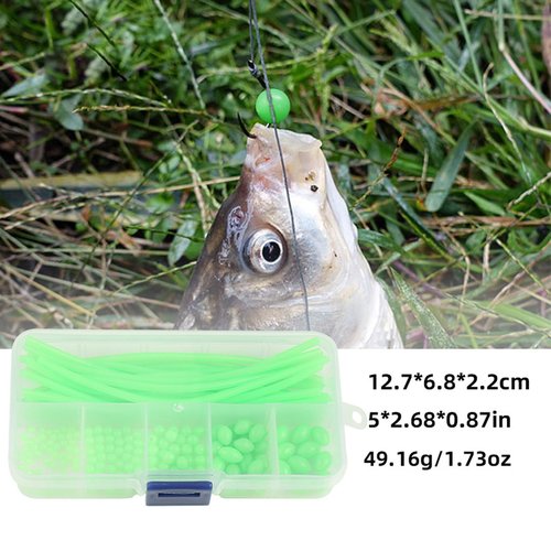 JUUNthy Luminescent Rubber Fishing Line Beads Soft Rubber Floating Tube Sleeve for Night Fishing