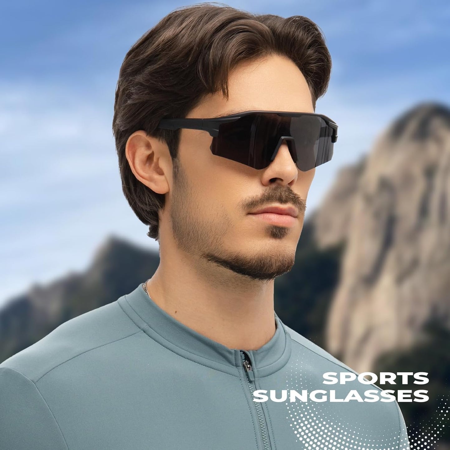 KALIYADI Mens-Sunglasses Polarized Running-Sun-Glasses: Sports Sunglasses Men Women UV400 Protection for Cycling Fishing