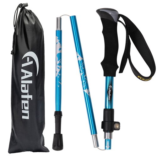 A ALAFEN Lightweight Collapsible Trekking Pole - 7075 Aluminum Adjustable Walking Stick for Hiking & Travel, Foldable Quick-Lock Design, Single Pole for Adults & Seniors