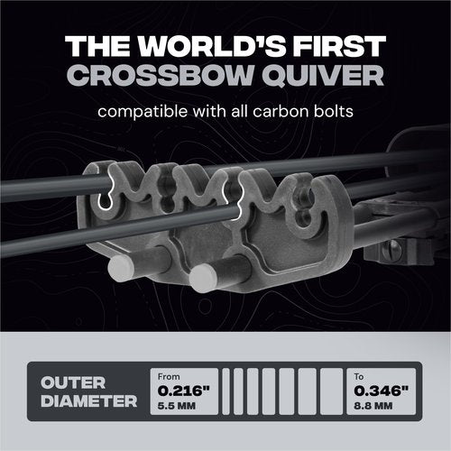 BALLISTA Universal Crossbow Quiver – Fits 4 Arrows (5.5 mm-8.8mm) – Quick-Detach Picatinny Mount – Lightweight & Durable